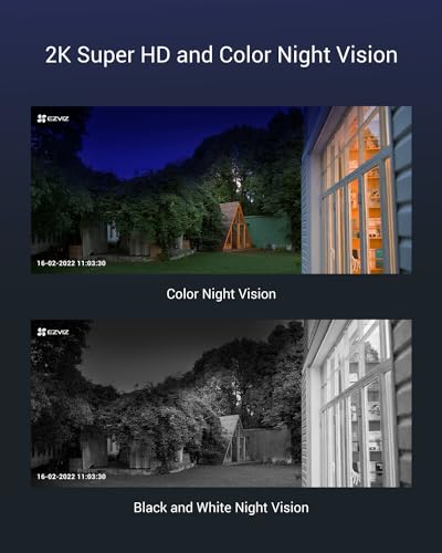 EZVIZ CB8 Security Camera, 2K Wifi Camera CCTV with Battery, Outdoor Wire-free IP Camera with Two-way Audio, Waterproof, PIR, Smart Human Motion Detection, 360° View, Work with Solar Panel & Alexa