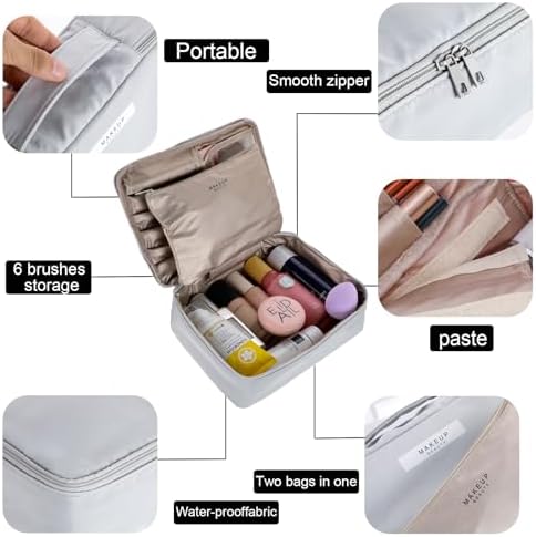 Queboom Travel Makeup Bag Cosmetic Bag Makeup Bag Toiletry bag for women and girls