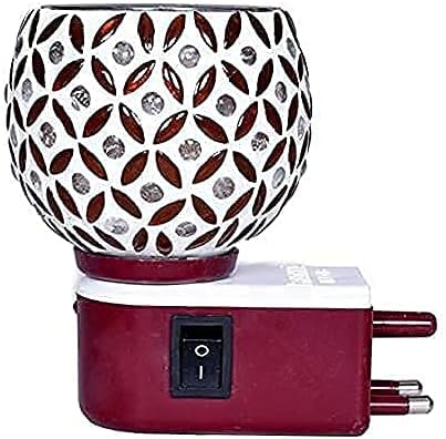SHREE HANS CREATION | Kapur Dani Electrical Camphor Diffuser. Glass Kapoor Dhani & Essential Oil Diffuser with On Off Switch to Toggle Between Burner & Lamp (Blue Star)