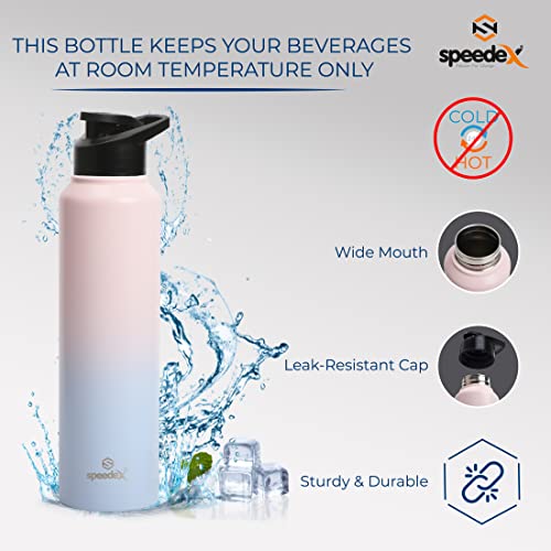 Speedex Stainless Steel 1 Litre Water Bottle for Fridge, School,Gym,Home,Office,Boys, Girls, Kids, Leak Proof(Dual-Pink-Blue Colour, Sipper Cap, Set of 1, 1000 ML)