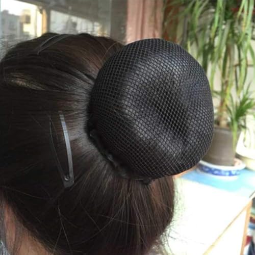 Black Bun Hair Nets Elastic Flower Edge Hairnet for Ballet Bun Cover Dance Skating Gymnastics Performance Dancers Hair Accessories, Black
