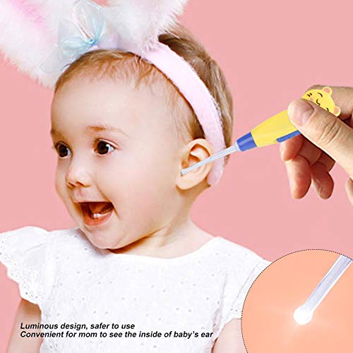 ZZWYF Kids Cartoon Luminous Ear Wax Cleaner Flashlight Ear Pick Plastic Earwax Cleaner with LED lights for Kids