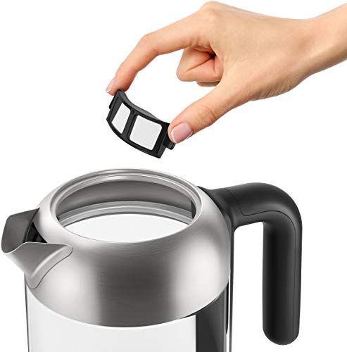 Philips Glass Kettle Series 5000-2200W, 1.7L, Blue Light Indicator, Removable lid, Metal/Transparent - HD9339/81