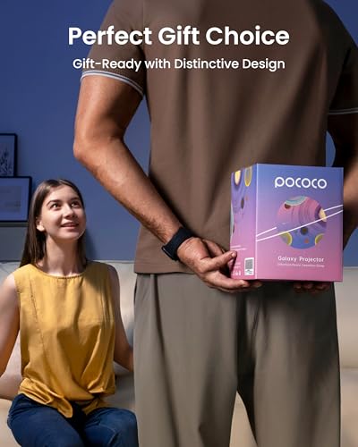 POCOCO Galaxy Lite Star Projector, Starry Sky Projector Home Planetarium Night Light Lamp Baby Kids Room Decoration Galaxy Projector for Party Birthday Christmas Gift (Black)