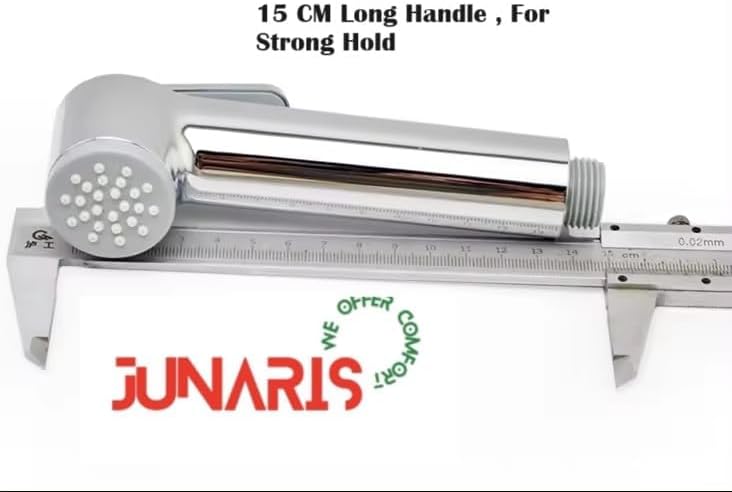 JUNARIS Handheld Bidet Sprayer Set for Toilet - شطاف تواليت Stainless Steel Shattaf with Premium Hose for Bathroom and Washroom | Chrome Shattaf Set Stainless Steel Hose (Classic)
