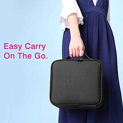 Onesea Travel Makeup Case, Cosmetic Organizer Bag Makeup Train Case With Compartment Makeup Bursh Set Storage Bag (Black)