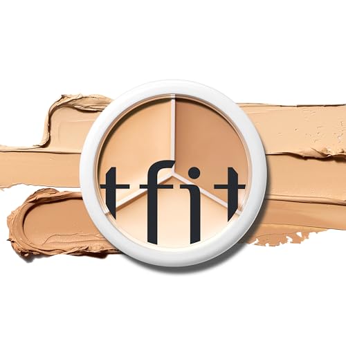 TFIT Cover Up Pro Concealer Palette - 3-in-1 Full Coverage Color Correcting Cream for Dark Circles, Spots, Puffiness (01 Neutral, 15g)