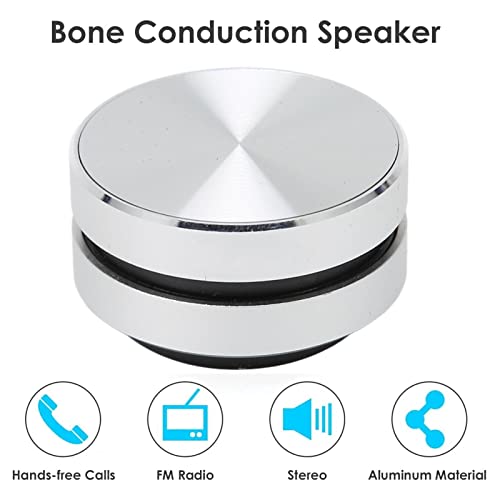Cryfokt Bone Conduction Speaker, 3W Portable Wireless Speaker Bluetooth Mini Speaker BT Stereo Sound Compatible with Tablets and Phone Mini Size Music Player for Home Outdoor (Sliver)