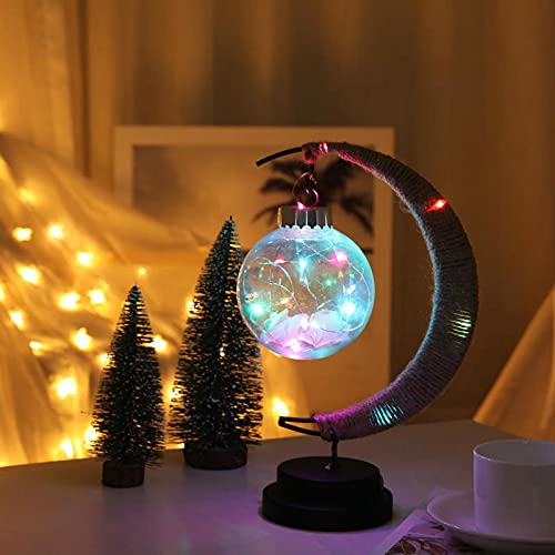 LOVEYBEAUTY Enchanted Lunar Lamp -Night Light,Moon Lamp Galaxy Lamp, Hanging Moon Lamp Magic Moon Night Light,Christmas Decorative Lights,Home Decorations Gift. (color light)