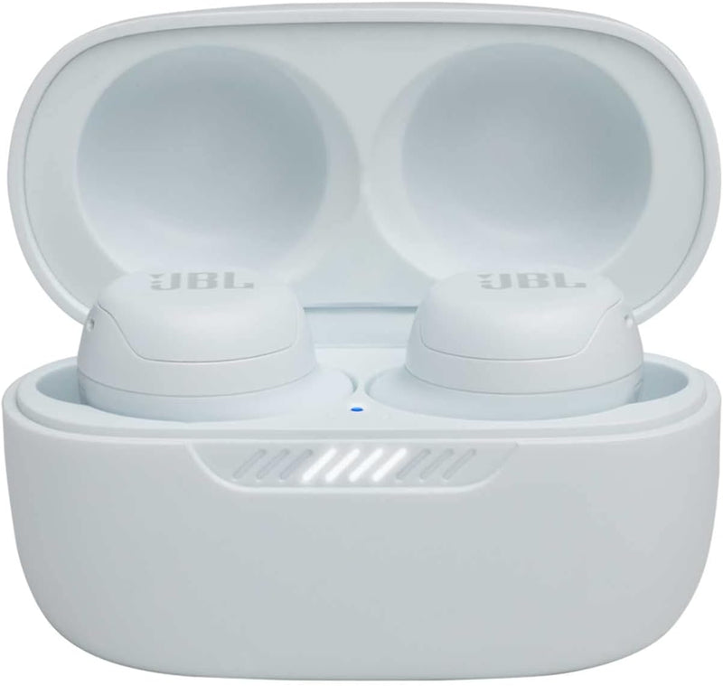 JBL Live Free NC+ - True in-Ear Noise Cancelling Bluetooth Headphones with Active Noise Cancelling, Microphone, Up to 21H Battery, Wireless Charging (White), Small