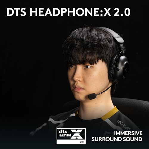 Logitech G PRO X 2 LIGHTSPEED Wireless Gaming Headset, Detachable Boom Mic, 50mm Graphene Drivers, DTS: X Headphone 2.0â7.1 Surround, Bluetooth/USB/3.5mm Aux, for PC, PS5, PS4, Nintendo Switch - Black