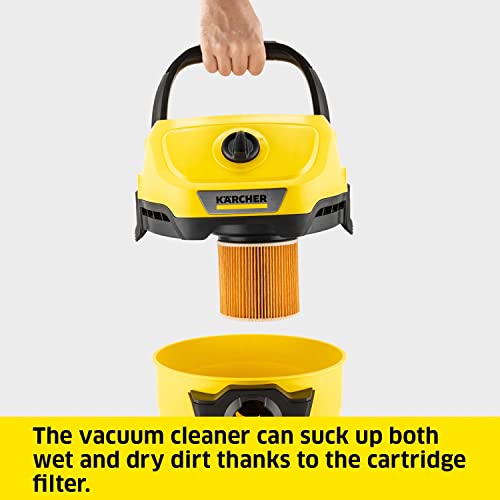 Kärcher WD3 Wet & Dry Vacuum Cleaner, 17 Liter Container, Multi-Purpose Home Cleaning, Powerful Suction, Versatile Accessories, Yellow
