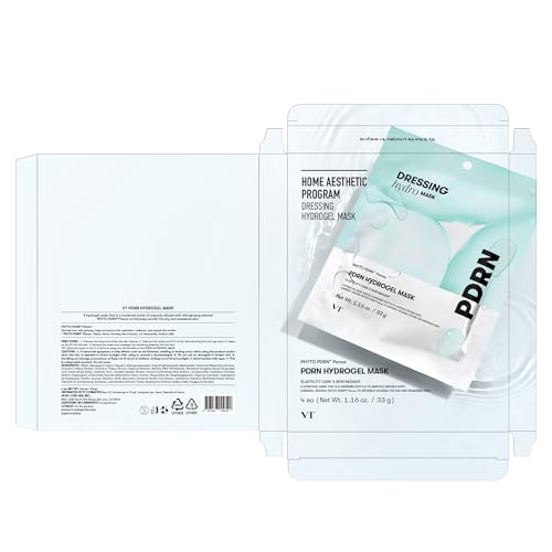 VT COSMETICS PDRN Hydrogel Mask(33gx4ea) | Intensive Nourishing, Rejuvenating Face Mask, Skin Repair & Elasticity Boost, Overnight Melting Mask, Improves Radiant, Korean Facial Mask