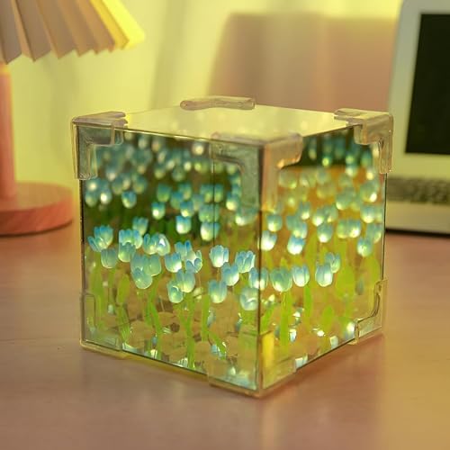 Excefore Tulip Flower Night Light, Handmade Flower Decoration Lamp, DIY Decoration Tulip Flower Night Light for Bedroom, Living Room, and Kids Room Atmosphere Decoration Desk Ornaments