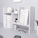 TKAS Desktop Organizer Bookshelf Office Storage Rack Adjustable Wood Display Shelf Home Decor Free Style Rotation Countertop Bookcase Office Supplies Desk Organizer Accessories (White)