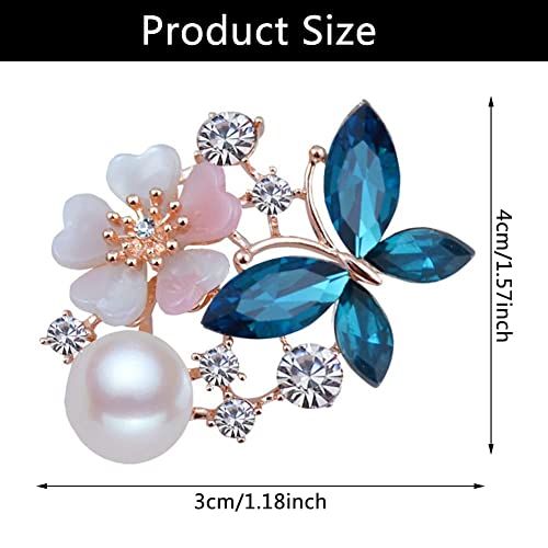 Excefore Brooches for Women with Bead, Flower, Rhinestone Brooches Pins Elegant Jewelry Blossom Fashionable Gifts Ladies Bouquet Brooches Pin for Birthday, Party, New Year, Wedding