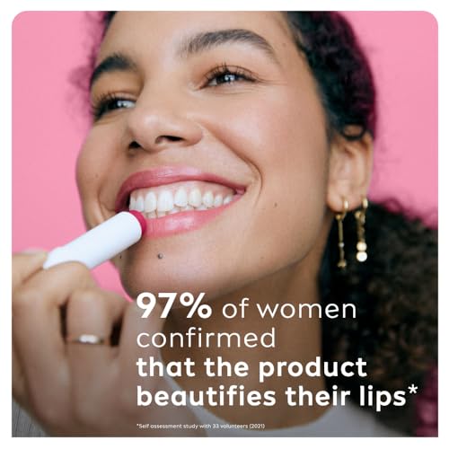 Labello Cherry Shine Lip Balm, 24H Melt-In Moisture, with Shea Butter and Natural Oils Enriched with Vitamins, with Natural Ingredients, Mineral Oil Free, Vegan, 4.8g