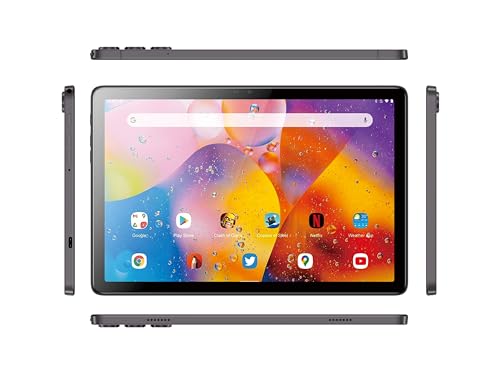 C idea 10" Smart Tablet CM8500 Plus, Android Kids Computer Tab, Dual SIM 5G LTE Wifi, Zoom & Tiktok Supported with Wireless Earbuds/Bluetooth Mini Speaker/Keyboard/Mouse/Protective Case (Grey)
