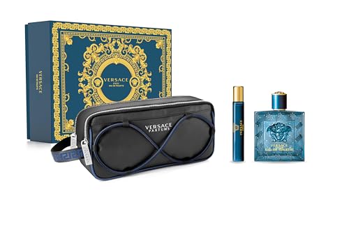 Versace Eros Natural EDT Spray with Bag 3-Piece Gift Set for Men