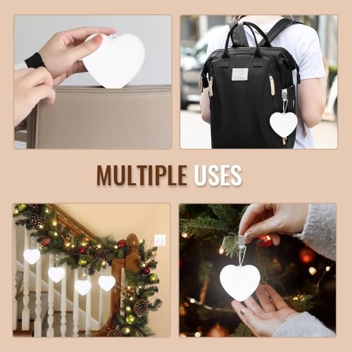 PINKE Purse Lamp Light, Glow Heart for Purse, Purse Light Handbag Light with Automatic Sensor Bed Lamp Light LED Hanging Night Light Gift Ideas Purse Must Haves Women (Heart)