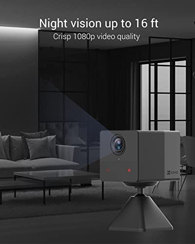 EZVIZ BC2 Security Camera with Battery, 1080p WiFi camera CCTV with PIR Motion, smart Human Detection, Two Way Audio Talk, Easy Install with Magnetic Base, supported Cloud & SD card Storage