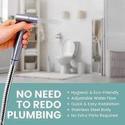 Khazna Handheld Bidet Sprayer Kit, Stainless Steel Sprayer with 1.5m Hose, Toilet Bidet Shower Head, Hands Free Bidet Sprayer, Toilet Spray Attachment for Kitchen and Toilet Cleaning
