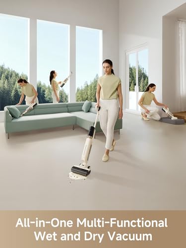 Mova K30 Mix Wet Dry Vacuum Cleaners, 4-in-1 Cordless Vacuum for Multi-Surface, 180° Lie-Flat Reach, 30min Hot Air Drying, 0mm Dual Edge, One-Press Self, 18kPa Suction for Hard Floors Pet Hair