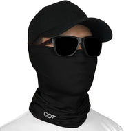 GOT Sports UPF 50+ Fishing Neck Gaiter - UV Face Mask Sun Protection for Men & Women - Camo SPF Face Cover Gator - Midnight Black