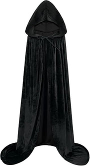 OYDAS Hooded Cloak Velvet Cape with Hood Halloween Capes Women Witch Costume Vampire Cloak Wizard Robe Men Cosplay Costume - 130cm