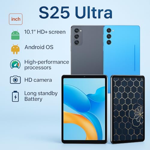 S25 Ultra Smart Tablet| Android 15 | Stylish Tab For Kids | 10.1Inch AMOLED Display 3000x1440 | 12GB | 5G  WiFi | Dual SIM | Great for Movies, Gaming & Multitasking | X-Prime - Grey