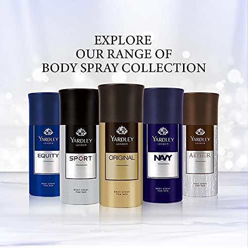 Yardley London Navy Body Spray For Men, Fresh Marine Fragrance, 150 Ml