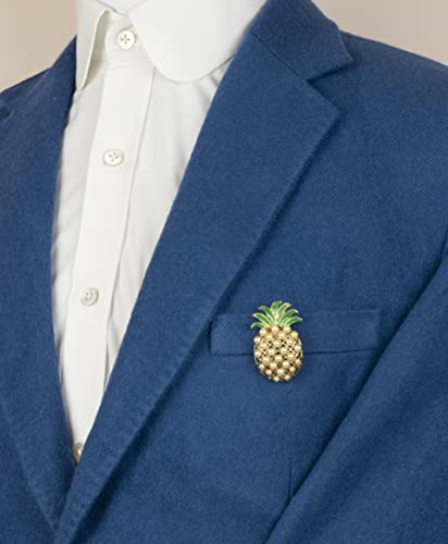 Knighthood Pearl Detailing Pineapple Brooch,Suit Stud,Shirt Studs,Lapel Pin Accessories for Men Women, Standard, Enamel, no gemstone
