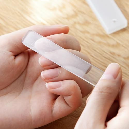ECVV 6PCS Nano Shiner Nail Files Nano Glass Nail Kit with Case for Natural Nails, Fine Crystal Nail Files Set Nail Shiner Polisher for Home/Salon Use