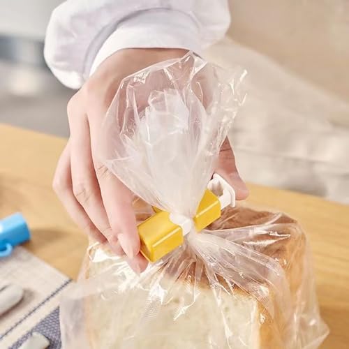 XnxnzhHo 8 PCS Squeeze and Lock Bread Bag Clips,Bag Clips for Food Storage,Snack Packaging Bags, Plastic Bag Sealing,Moisture Proof and Stay Fresh