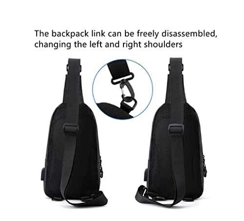 Skycare Sling Crossbody Bag Small Shoulder Backpack for Men Waterproof Slim Chest Bags Casual Daypack for Travel Cycling