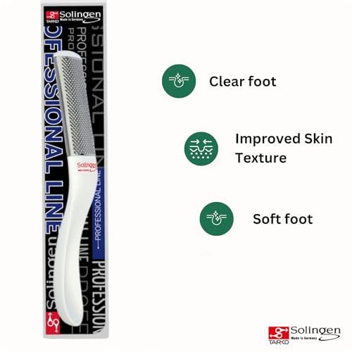 Solingen Professional Stainless Steel | Foot File | Foot Rasp | Callus Remover Best Foot Care Pedicure Tool To Remove Hard Skin | Can Be Used on Both Wet and Dry Feet | Made In Germany