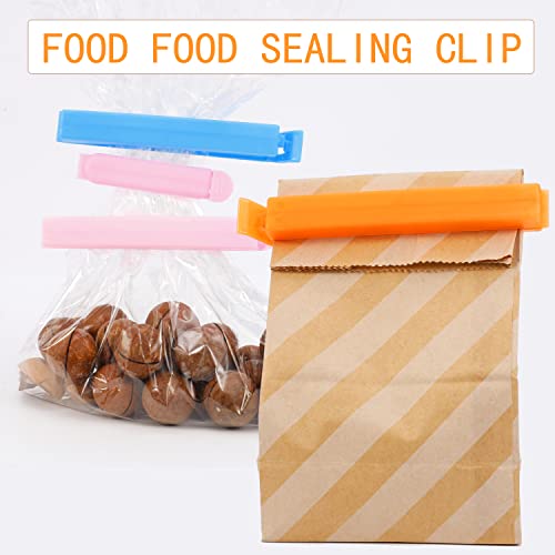 Yafe 30 Pcs Bag Clips for Food Storage, Food Bag Clips Freezer Bag Clips Fridge Sealing Storage Clips Plastic Bag Sealing Clips Multicoloured Reusable for Snacks, Coffee, Food & Sandwich(3 Sizes)