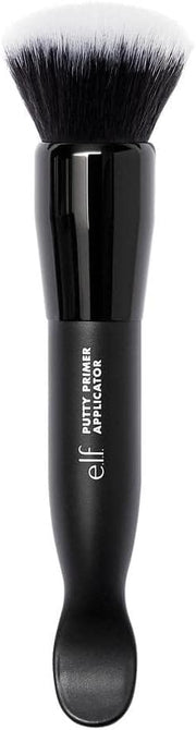 e.l.f. Putty Primer Brush and Applicator, Dual-Ended Makeup Tool & Face Brush, Scoop & Blend for Flawless Sanitary Application - Black 1 Count (Pack of 1)