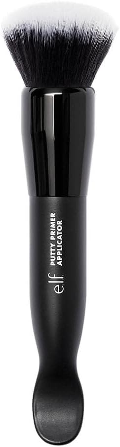 e.l.f. Putty Primer Brush and Applicator, Dual-Ended Makeup Tool & Face Brush, Scoop & Blend for Flawless Sanitary Application - Black 1 Count (Pack of 1)