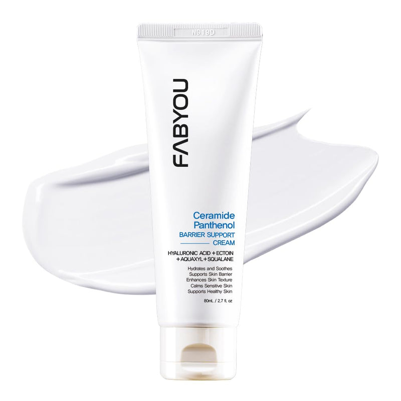 FABYOU Ceramide Panthenol Skin Barrier Support Cream 80ml – Korean Skincare for Moisturizing & Barrier Care with 8 Hyaluronic Acids with a Non-Sticky Formula for Deep Hydration, Sensitive& Dry Skin