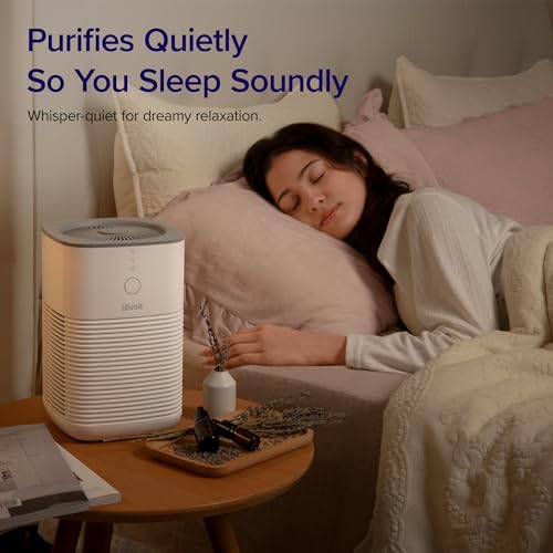 Levoit Air Purifier for Home Bedroom, Dual H13 HEPA Filters with Aromatherapy Diffuser, Quiet Sleep Mode, Cleaner Smoke, Allergies, Pet Dander, 100% Ozone Free, Gray, 1 Pack, LV-H128