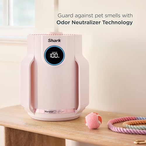 Shark NeverChange Air Purifier Compact Pro with Long-lasting HEPA Exceeding Filtration, Captures Pet Dander, Dust, Smoke, and Allergens, up to 250 sq. ft. for Bedroom, Home Office, Dorm, HP072PK