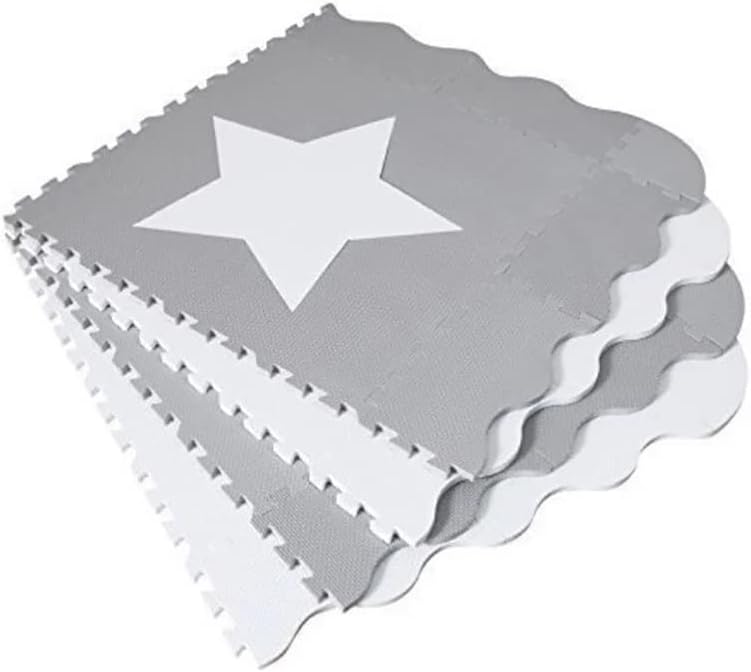 Bumble & Bird - Baby Play Mat - Motor Skills - Educational Mat - Non-Toxic EVA Foam - Waterproof - Easy to Clean - Easy to Store - 4pcs + 16 Edges + 4 corners - 60cm x 60cm x 1.2cm - Stars