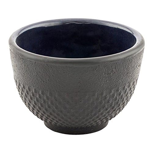 Restaurantware Cast Iron Tea Cups, Tetsubin Hobnail Black Cast Iron Tea Cups - 5 oz - 2ct Box -