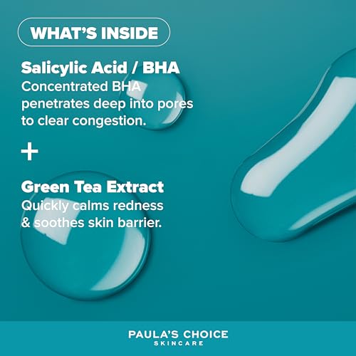 Paula's Choice SKIN PERFECTING 2% BHA Liquid Exfoliant - Face Exfoliating Peel Fights Blackheads & Enlarged Pores - with Salicylic Acid - Combination & Oily Skin - 30 ml