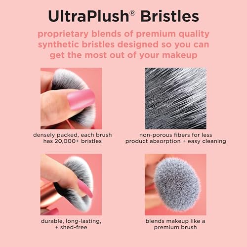 Real Techniques Brightening Concealer Makeup Brush, Face Brush For Eye Cream And Concealer, Covers Blemishes, Imperfections, And Dark Circles, Orange Face Brush, Rt 242 Brush, 1 Count
