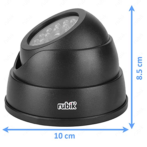 Rubik Dummy CCTV Camera with Flashing LED Light, Adjustable Fake Surveillance Camera Security Indoor Dome Camera with LED Light (White)