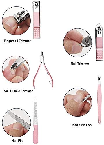 chengxin Anself Nail Clippers Set 18pcs Pedicure & Manicure Tool Kit with Acne Needle Nail File Trimmer Nose Hair Eyebrow Scissors Tool for Hand Foot & Face Care
