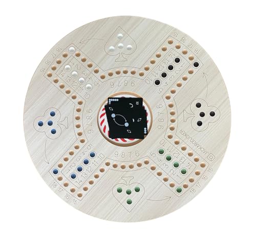 JackarooJoker Wooden Board Game Set, 51 cm Double-Sided Board, 4-6 Players, with Carrying Bag