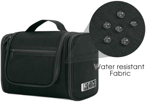 WANDF Large Hanging Toiletry Bag Travel Cosmetic Makeup Organizer Water-Resistant Shower Bathroom Bag for Women and Men (Dark Pink)
